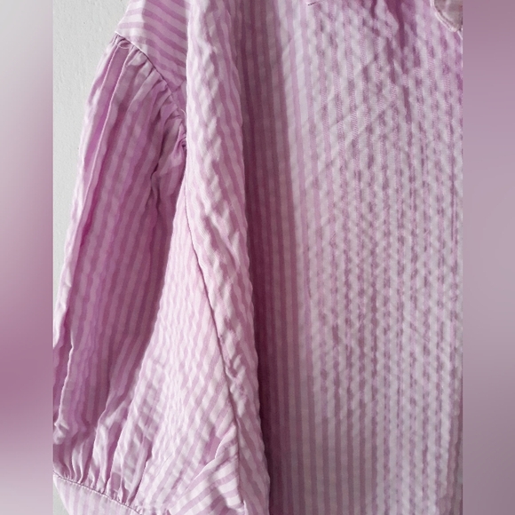 Easel Lavender Striped Button Down Shirt - Picture 3 of 5